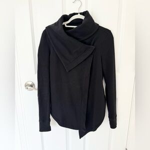 Z by Zella Shooting Stars Drape Collar Cardigan Wrap Sweater Black